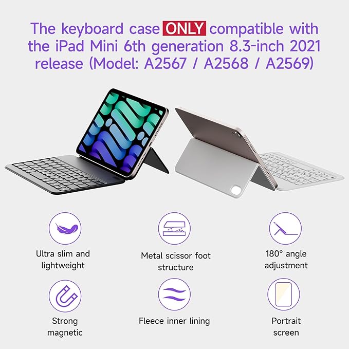 HOU Keyboard Case for iPad Mini 6 (8.3-inch) 2021